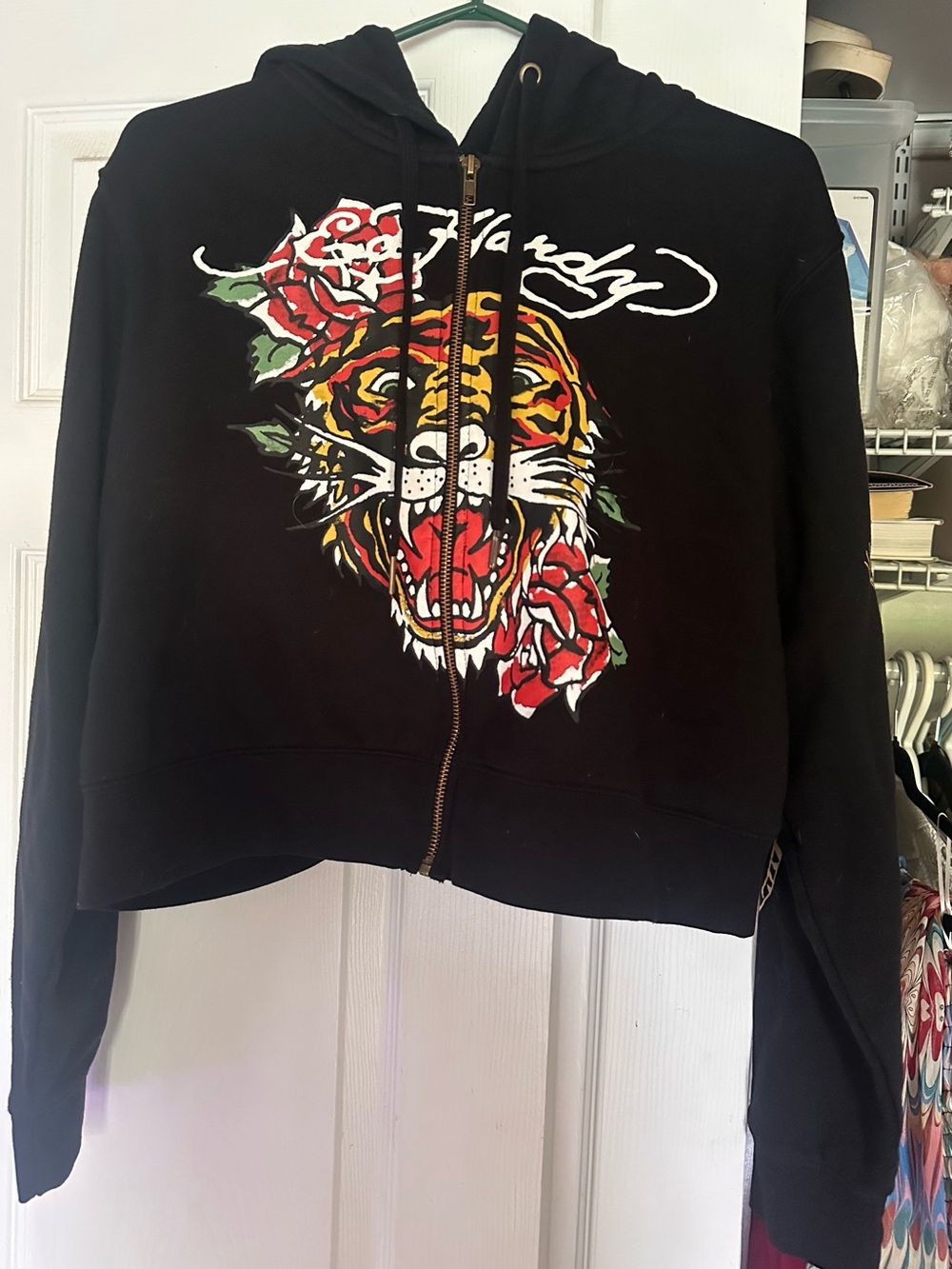 Ed Hardy Crop Zip Up Sweater